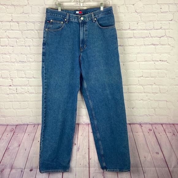 Vintage Men's Tommy Hilfiger Straight Blue Jeans Size: 34 x 32 - Picture 1 of 12